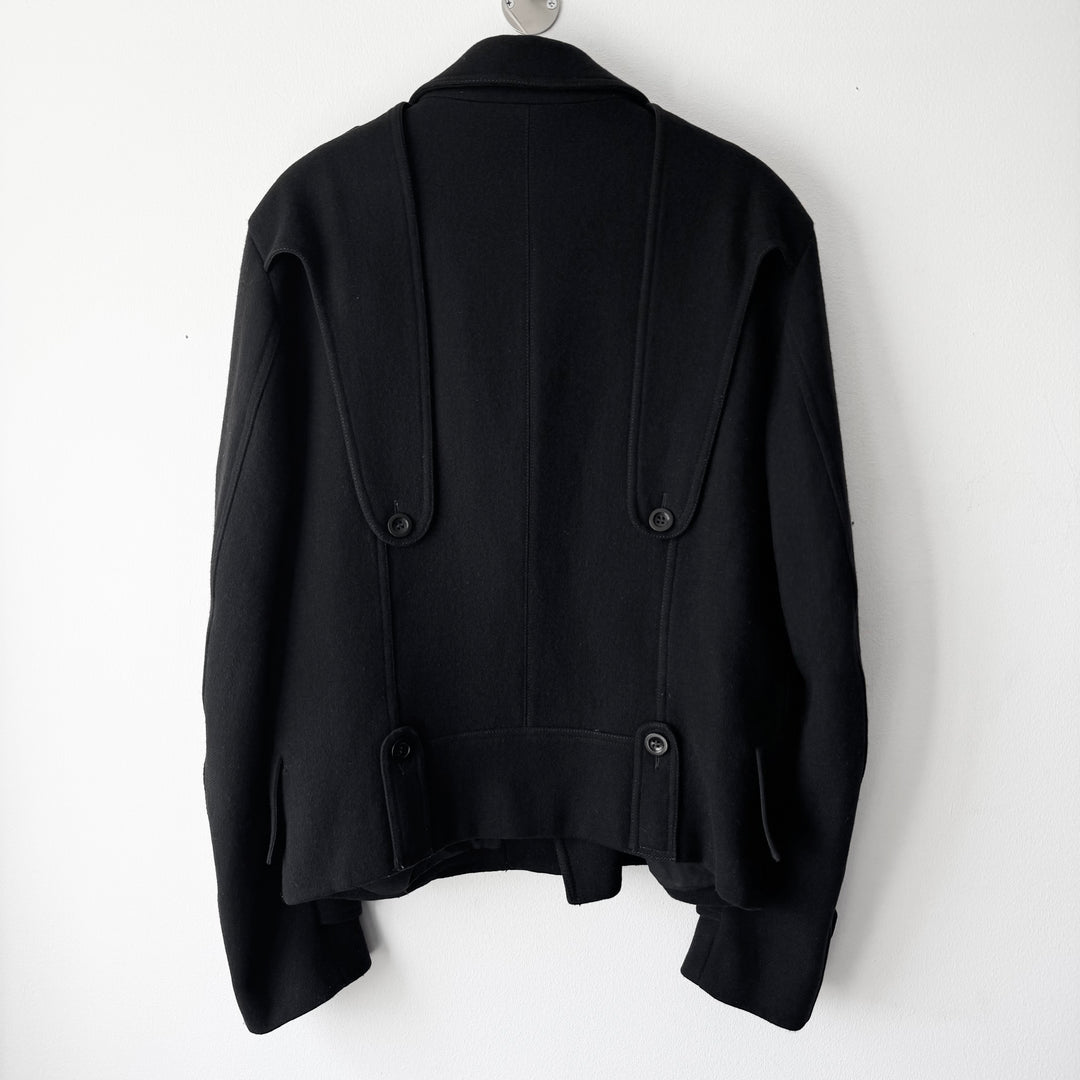 AW2008 Martin Margiela Black Wool Perfecto Biker Jacket