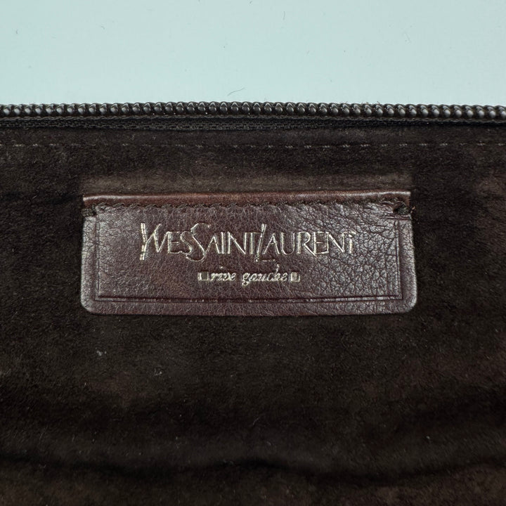 Yves Saint Laurent Rive Gauche SS2002 Brown XL Mombasa Leather Croissant Crossbody Bag