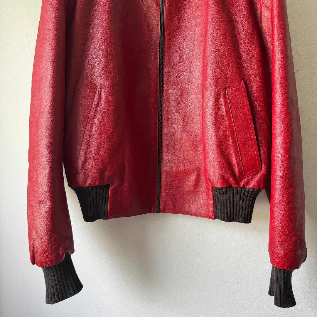Prada FW2000 Mainline Runway Lamb Leather Bomber Jacket