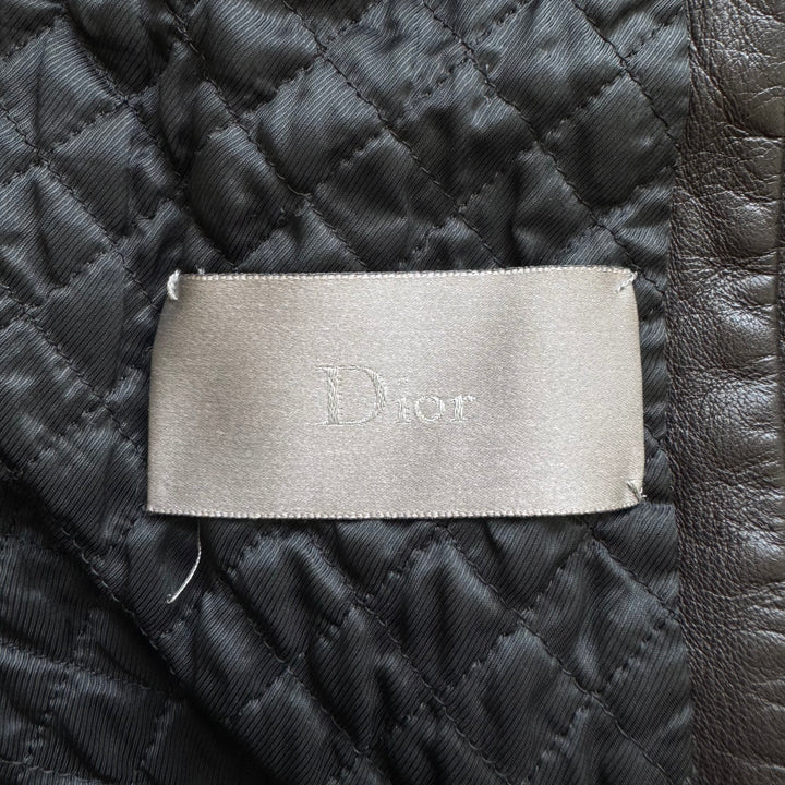 Dior Homme By Hedi Slimane AW2005 Brown Military Flight Blouson Leather Jacket
