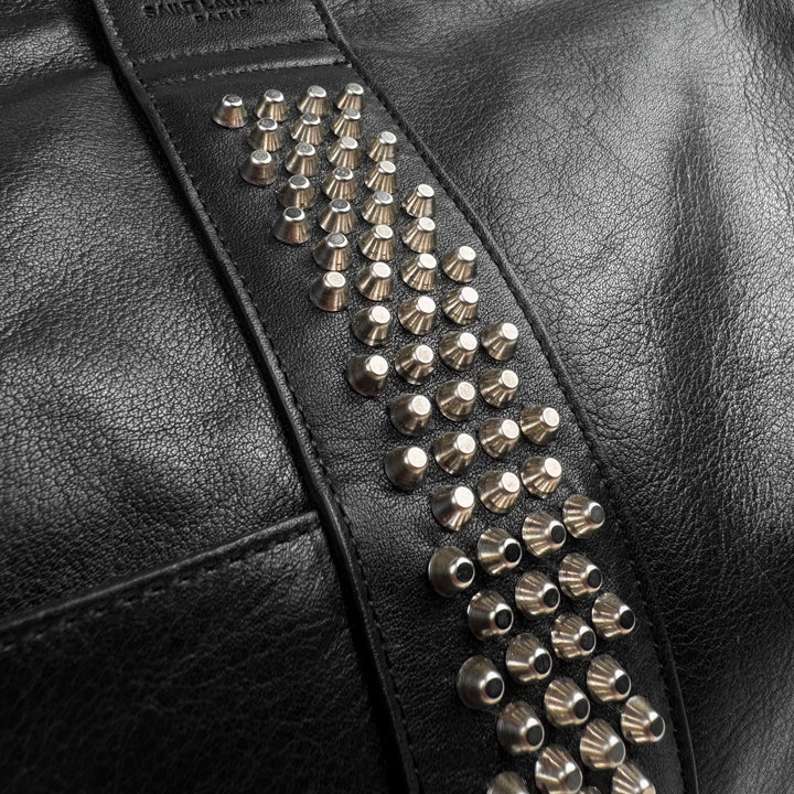 Saint Laurent By Hedi Slimane FW2014 Black Studded Leather Weekender Gym Bag