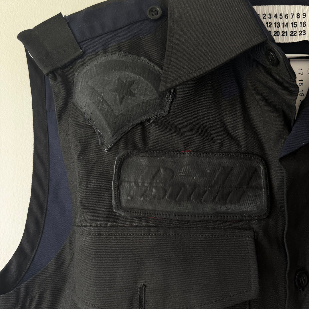 SS2003 Martin Margiela Artisanal Black Painted Officer Vest