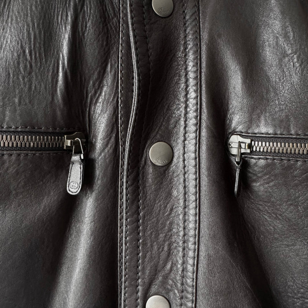 Gucci 2000's Moto Biker Nappa Leather Jacket