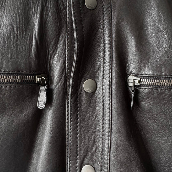 Gucci 2000's Moto Biker Nappa Leather Jacket