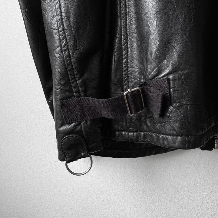 Dolce & Gabbana SS2004 Black Multi-Zip Runway Sheep Leather Jacket