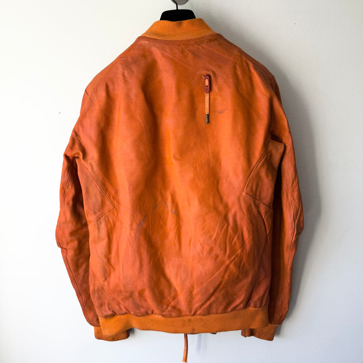Boris Bidjan Saberi SS2018 Orange Horse Leather J3-F2424M Bomber Jacket