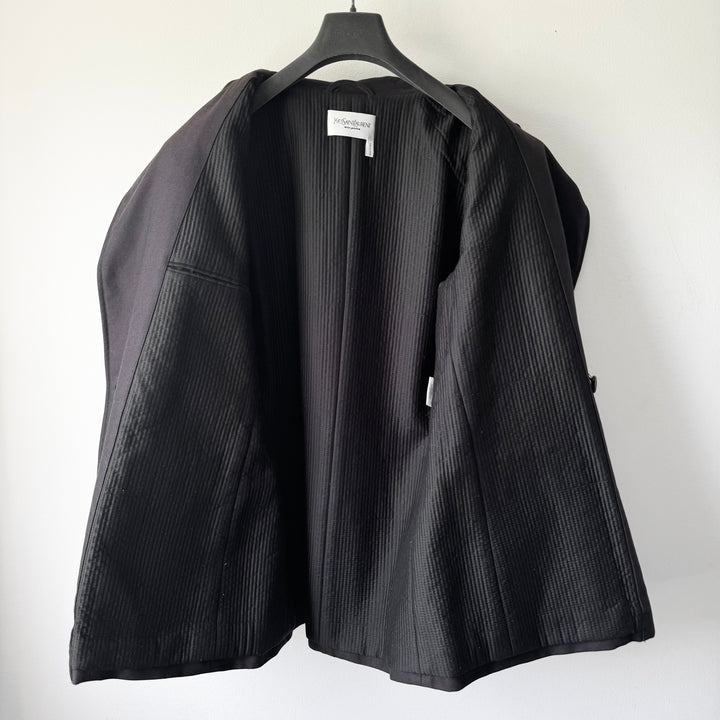 Yves Saint Laurent Rive Gauche By Tom Ford FW2001 Brown Cotton Double Breasted Short Coat