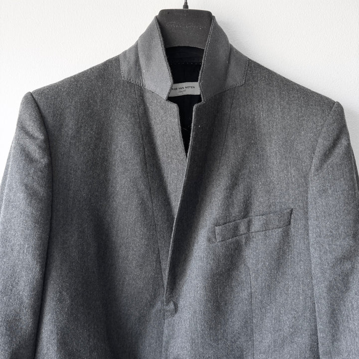 Dries Van Noten FW2007 Gray Cropped Wool Blazer Jacket