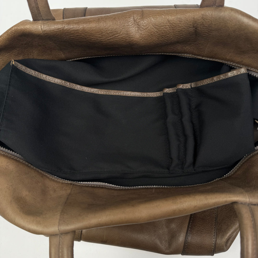 AW2014 Maison Martin Margiela Brown Large Leather Weekender/Duffle Bag