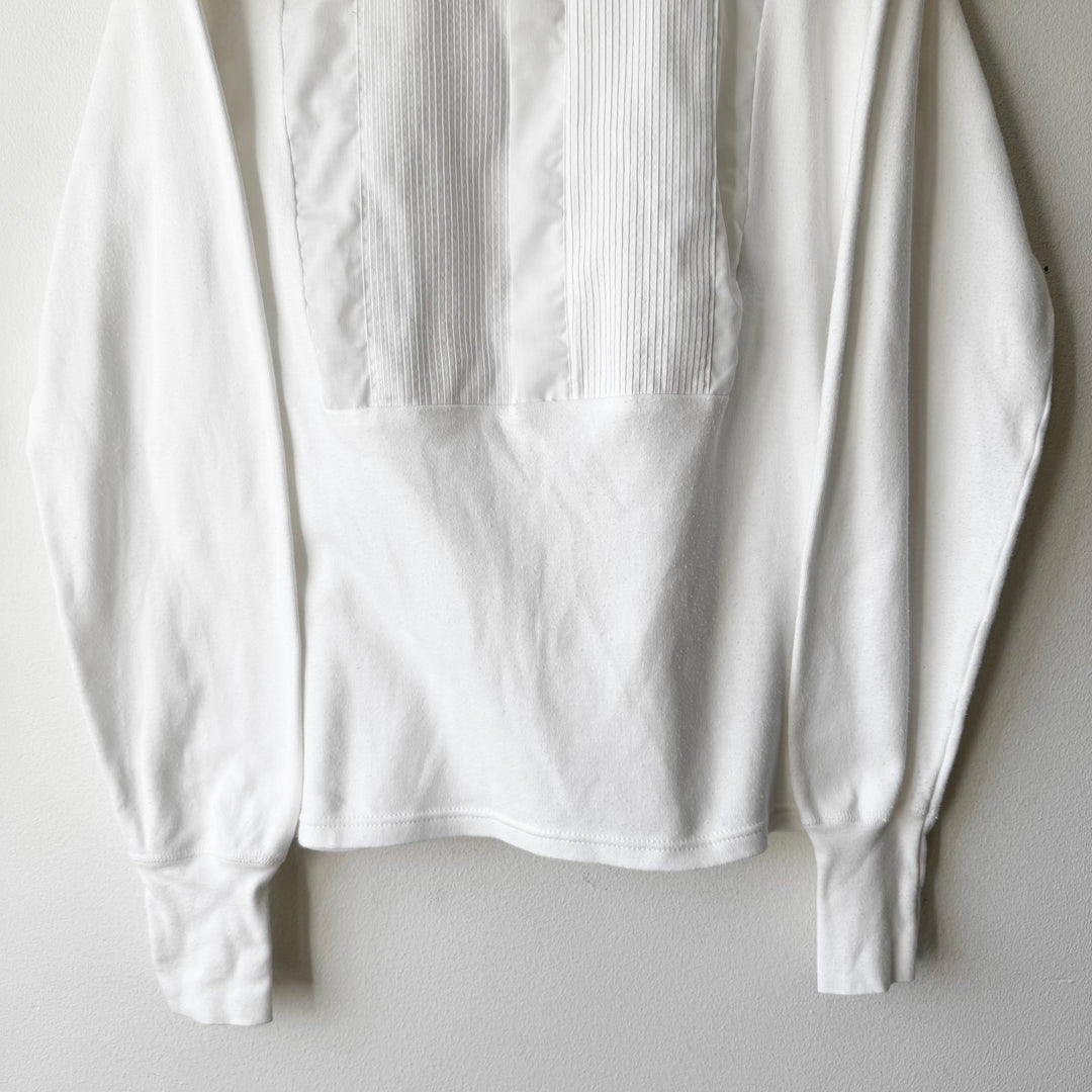 SS2003 Martin Margiela Artisanal White Hybrid Tuxedo Shirt Inlayed Longsleeve