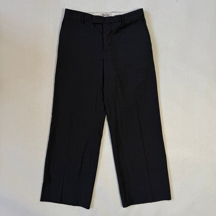 Miu Miu 2022 Checkered Prince Of Wales Pleated Fine Wool Pants
