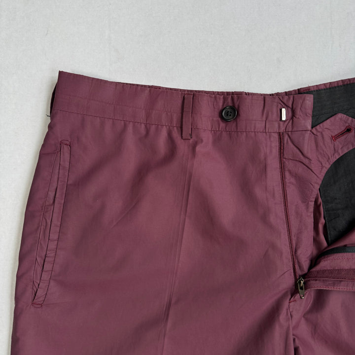 Prada SS1998 Red Wide Leg Pleated Pants