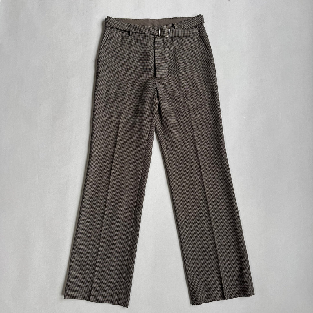 AW2000 Martin Margiela Checkered Gray Wide Leg Pleated Suit Pants