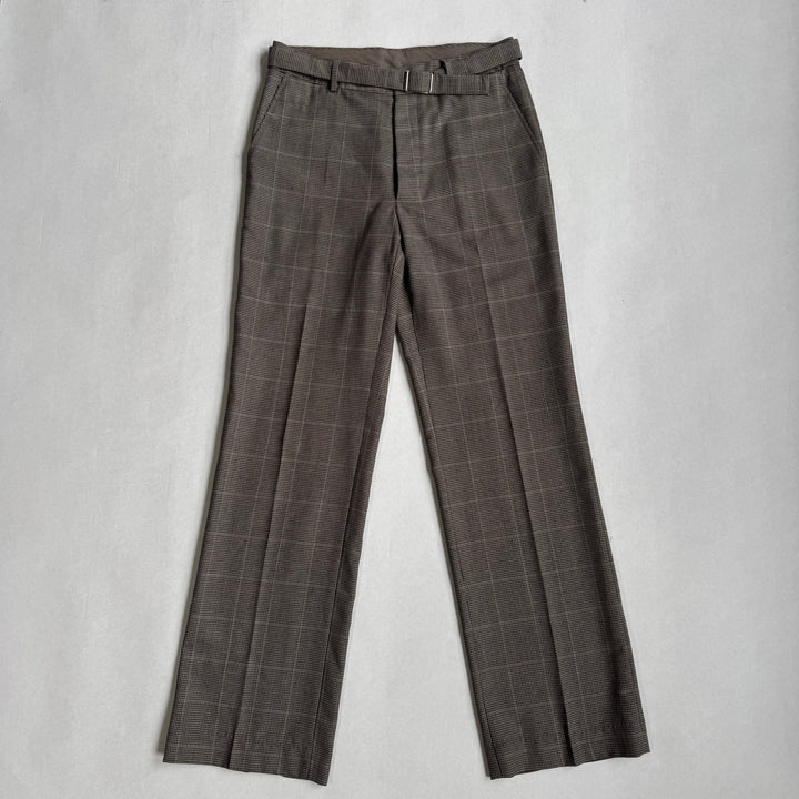 AW2000 Martin Margiela Checkered Gray Wide Leg Pleated Suit Pants