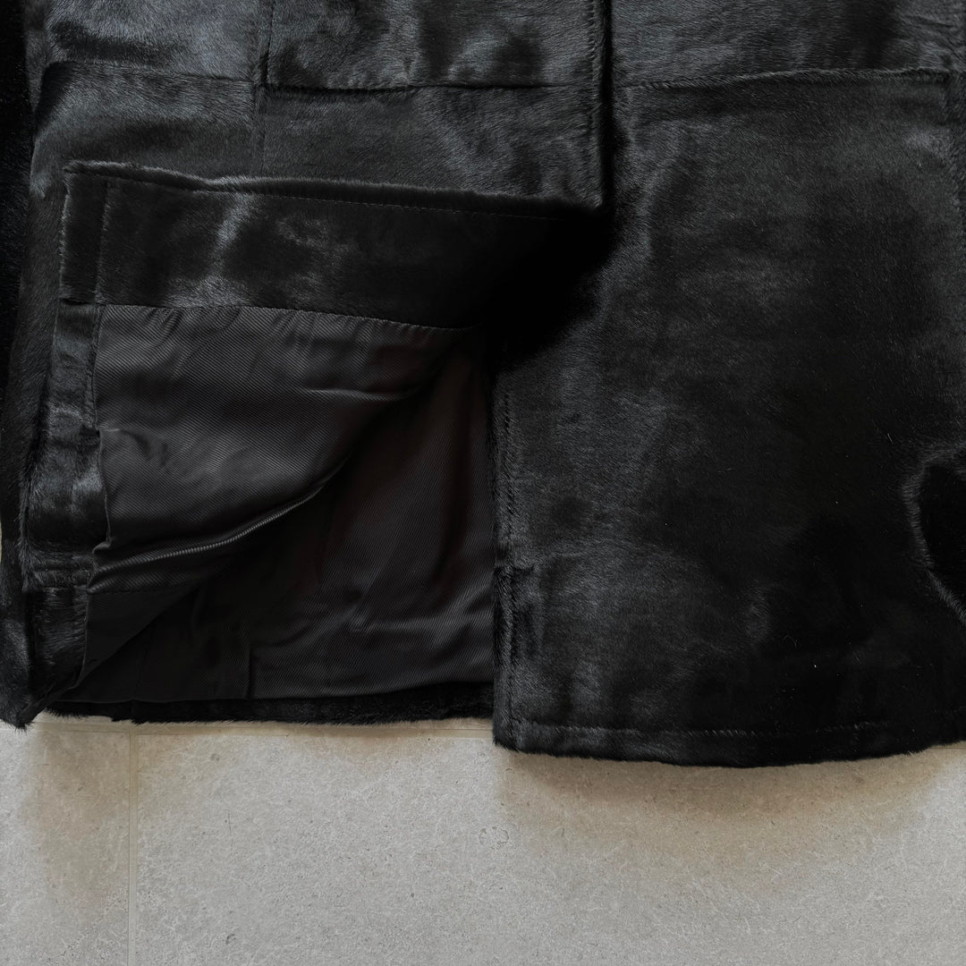 Prada 1990’s Mainline Calf Hair-On-Hide Leather Coat