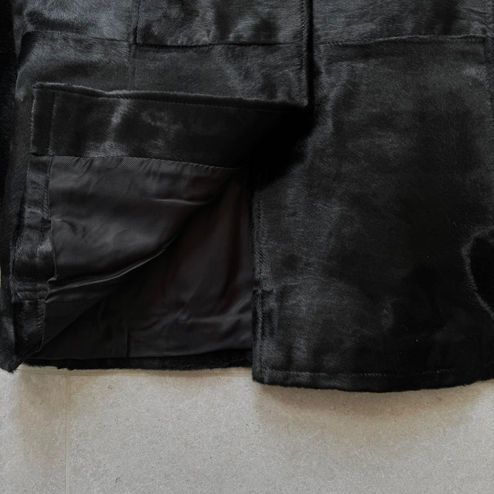 Prada 1990’s Mainline Calf Hair-On-Hide Leather Coat