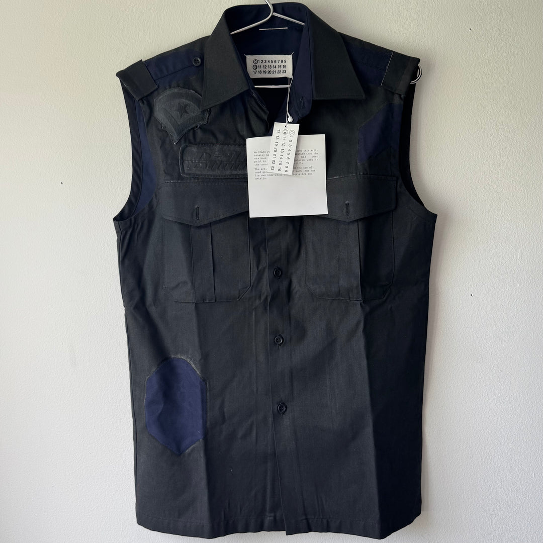 SS2003 Martin Margiela Artisanal Black Painted Officer Vest