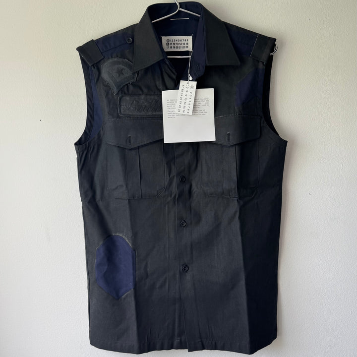 SS2003 Martin Margiela Artisanal Black Painted Officer Vest