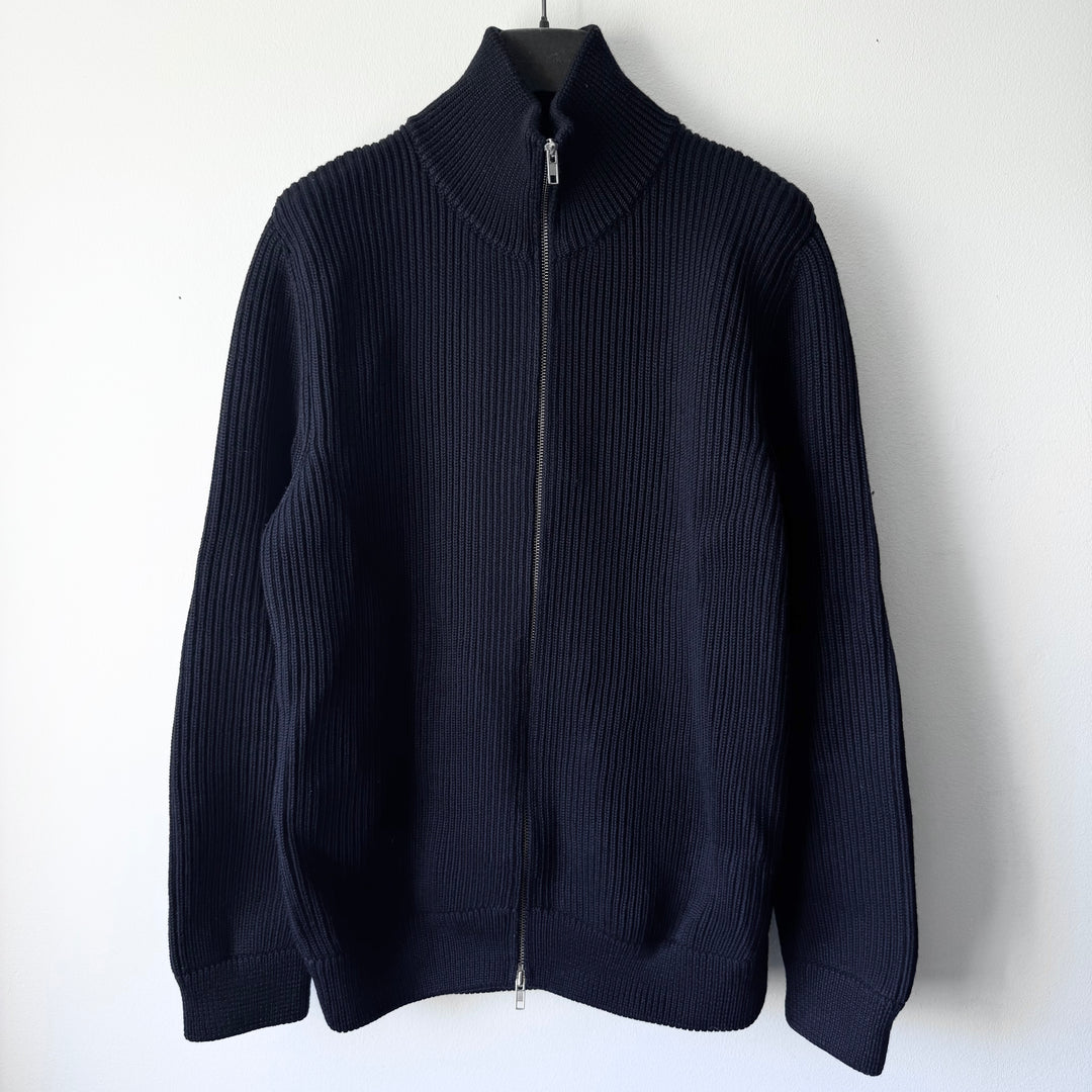 AW2011 Maison Martin Margiela Navy Wool Zip-Up Drivers/Truckers Knit