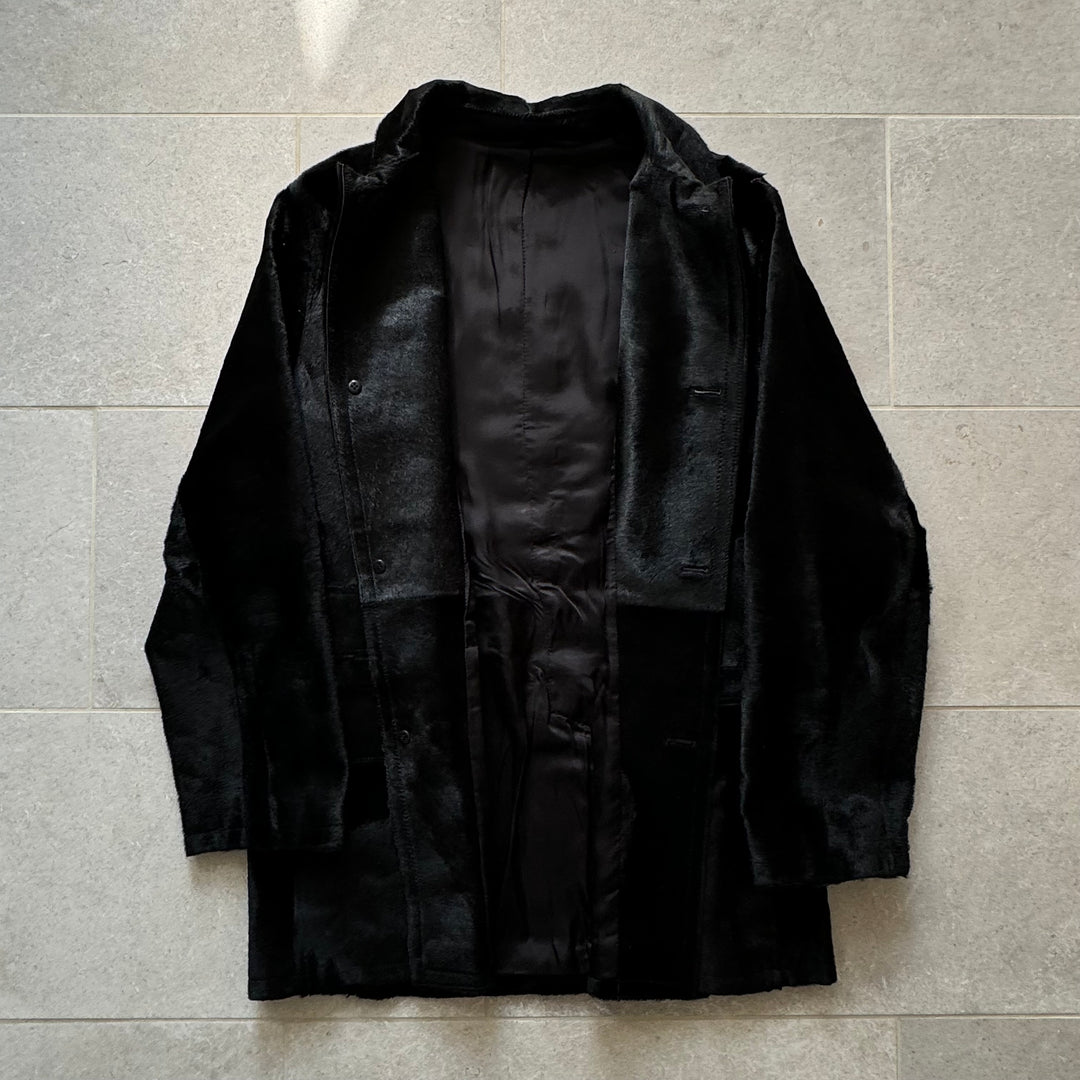 Prada 1990’s Mainline Calf Hair-On-Hide Leather Coat