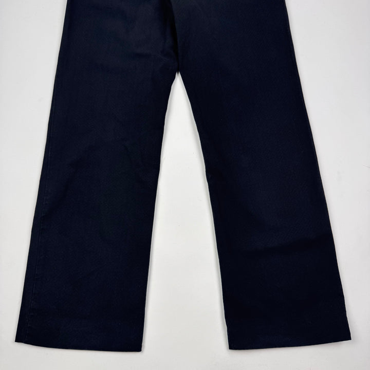 SS2004 Martin Margiela Navy Cotton Checkered Relaxed Straight Pants
