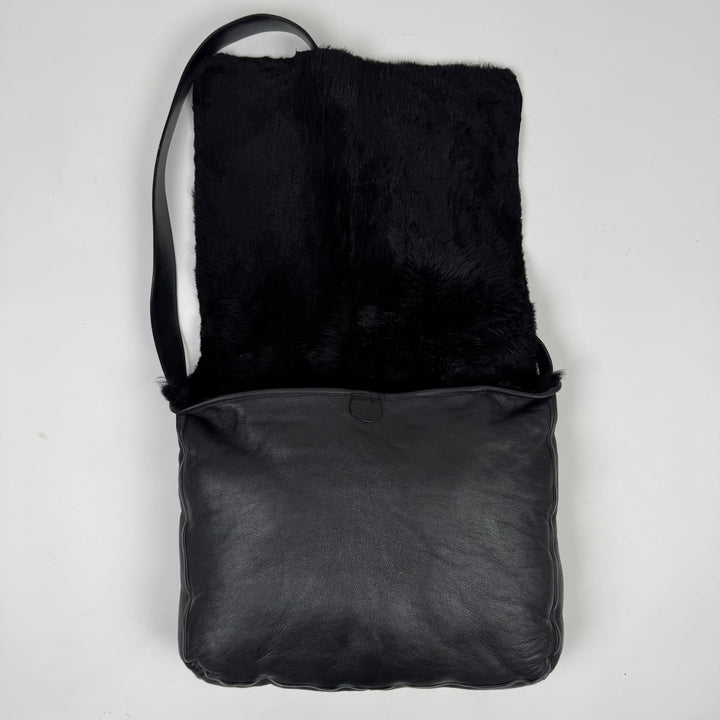 Gucci By Tom Ford SS1996 Reversible Rabbit Fur Leather Messenger Bag