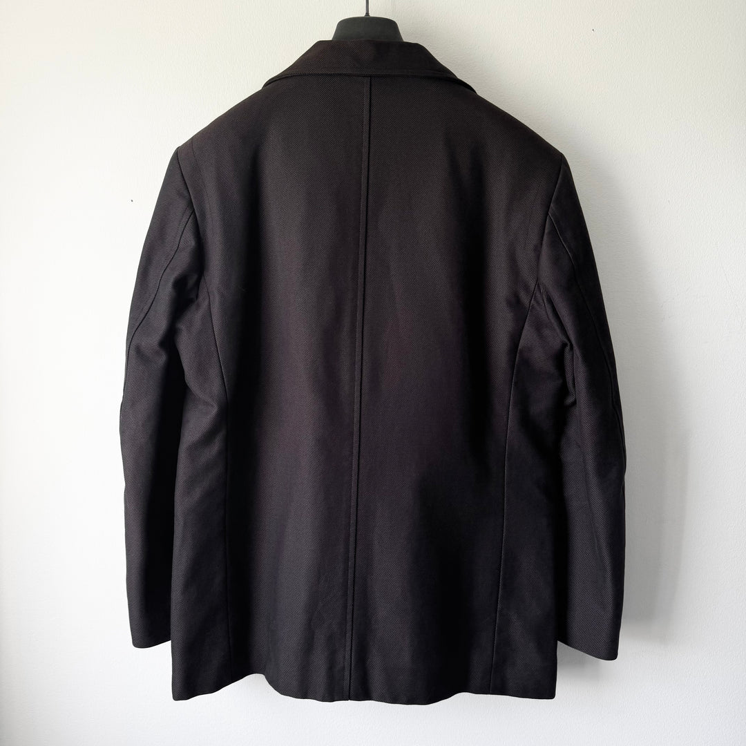 Yves Saint Laurent Rive Gauche By Tom Ford FW2001 Brown Cotton Double Breasted Short Coat