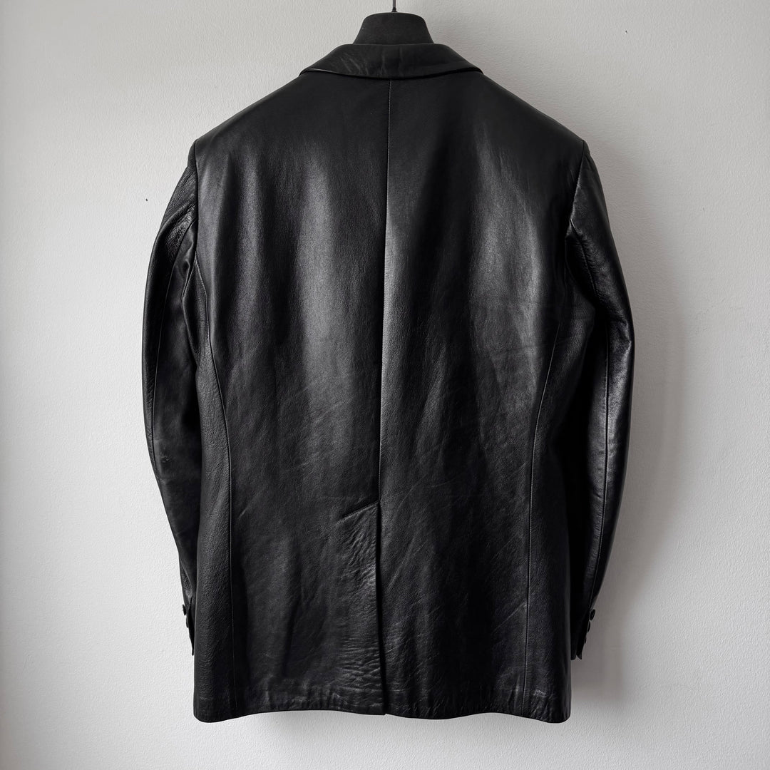 Helmut Lang 1990’s Black Lamb Leather Blazer Jacket