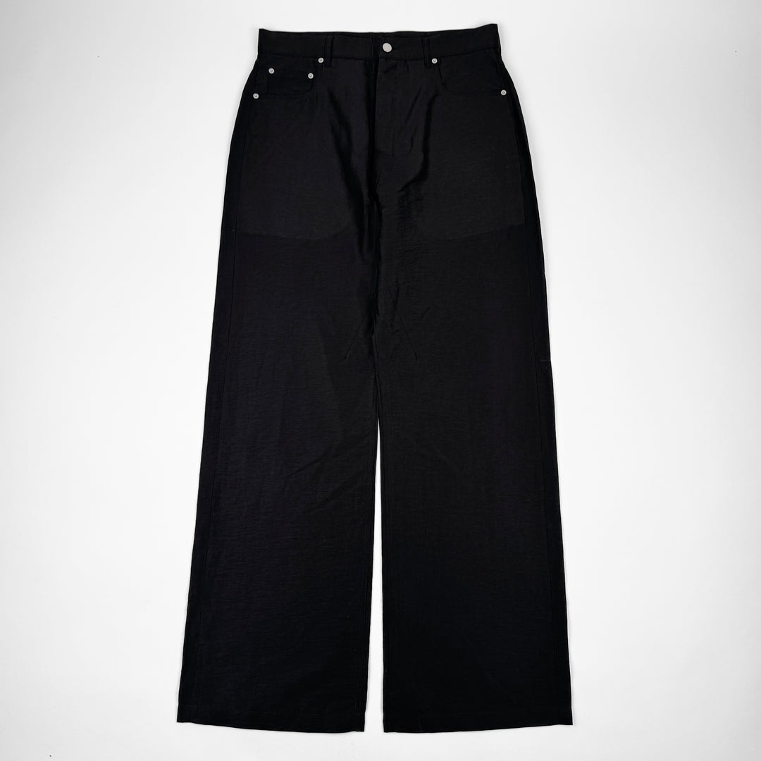 Rick Owens SS2023 Black Linen Relaxed Geth Pants