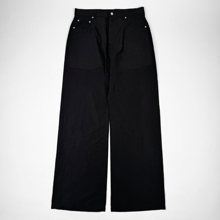 Rick Owens SS2023 Black Linen Relaxed Geth Pants