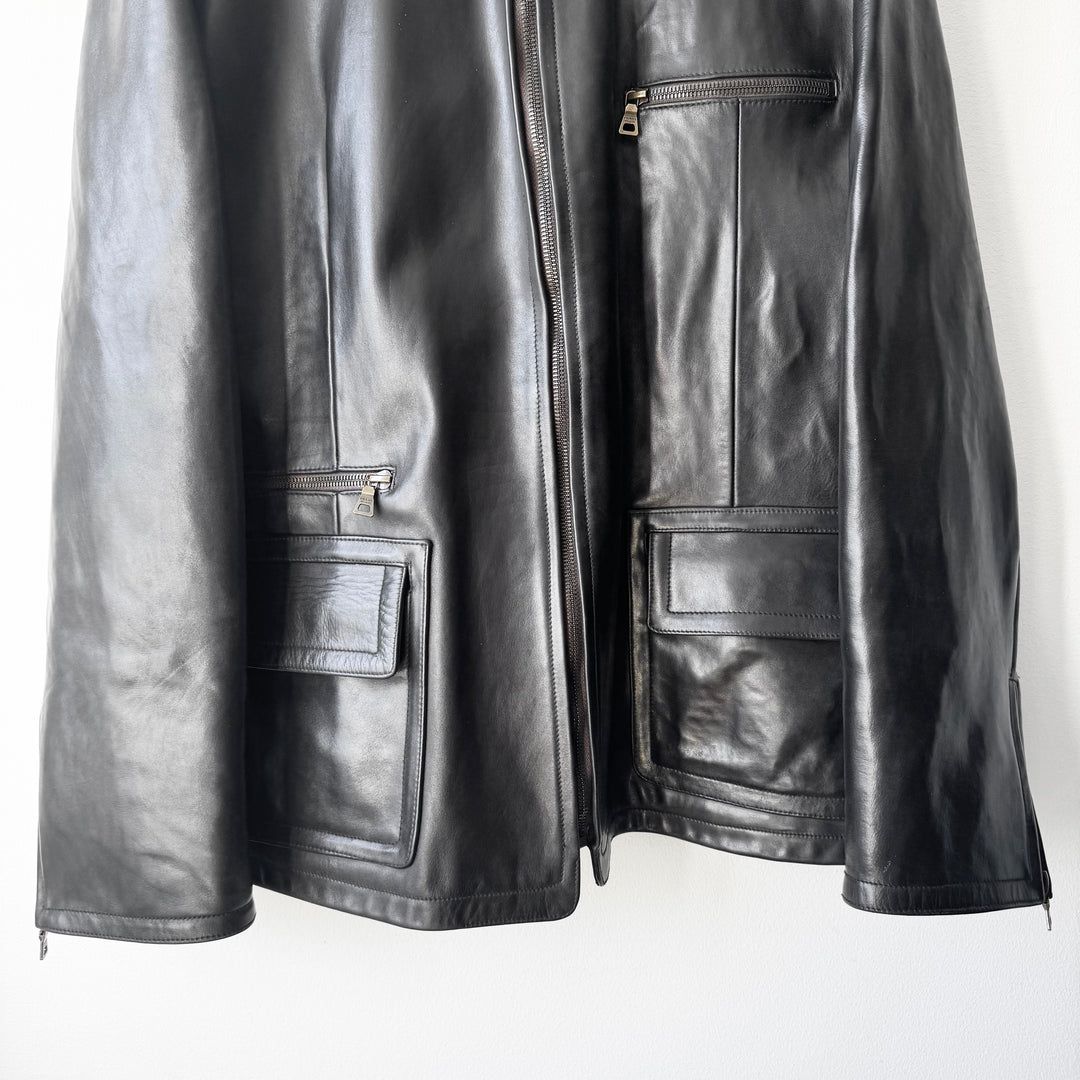 Prada 1990’s Dark Brown Horse Leather Jacket