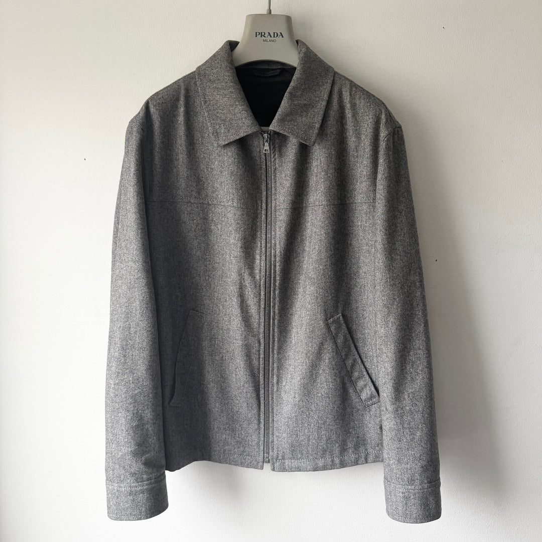 Prada 1990’s Gray Wool Short Blouson Jacket