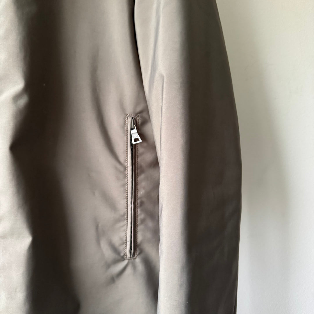 Prada Linea Rossa FW1999 Gray Neoprene Ninja Hooded Insulated Padded Jacket