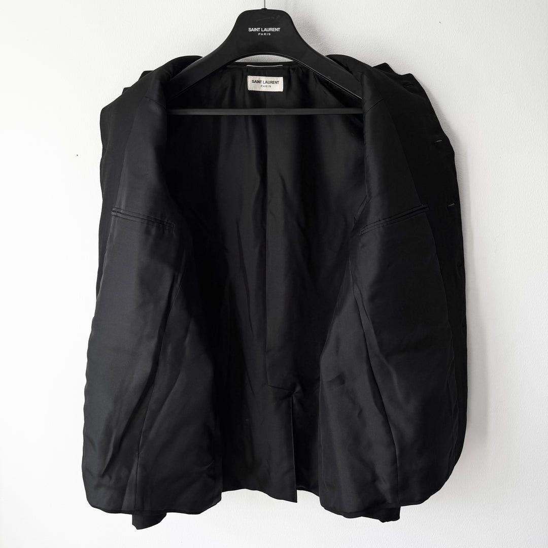 Saint Laurent SS2015 Psych Rock Black Wool Naval Officer Jacket