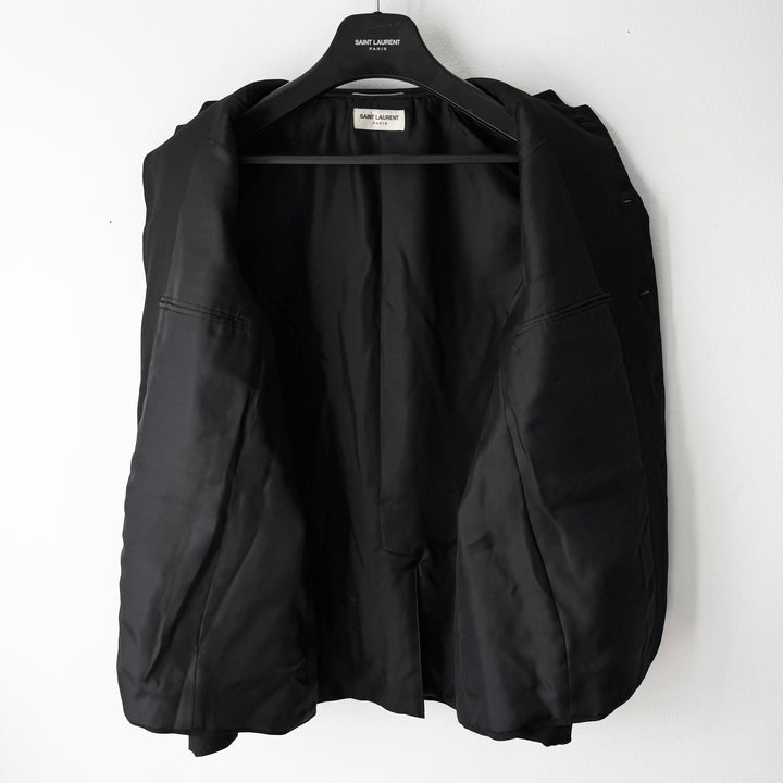 Saint Laurent SS2015 Psych Rock Black Wool Naval Officer Jacket