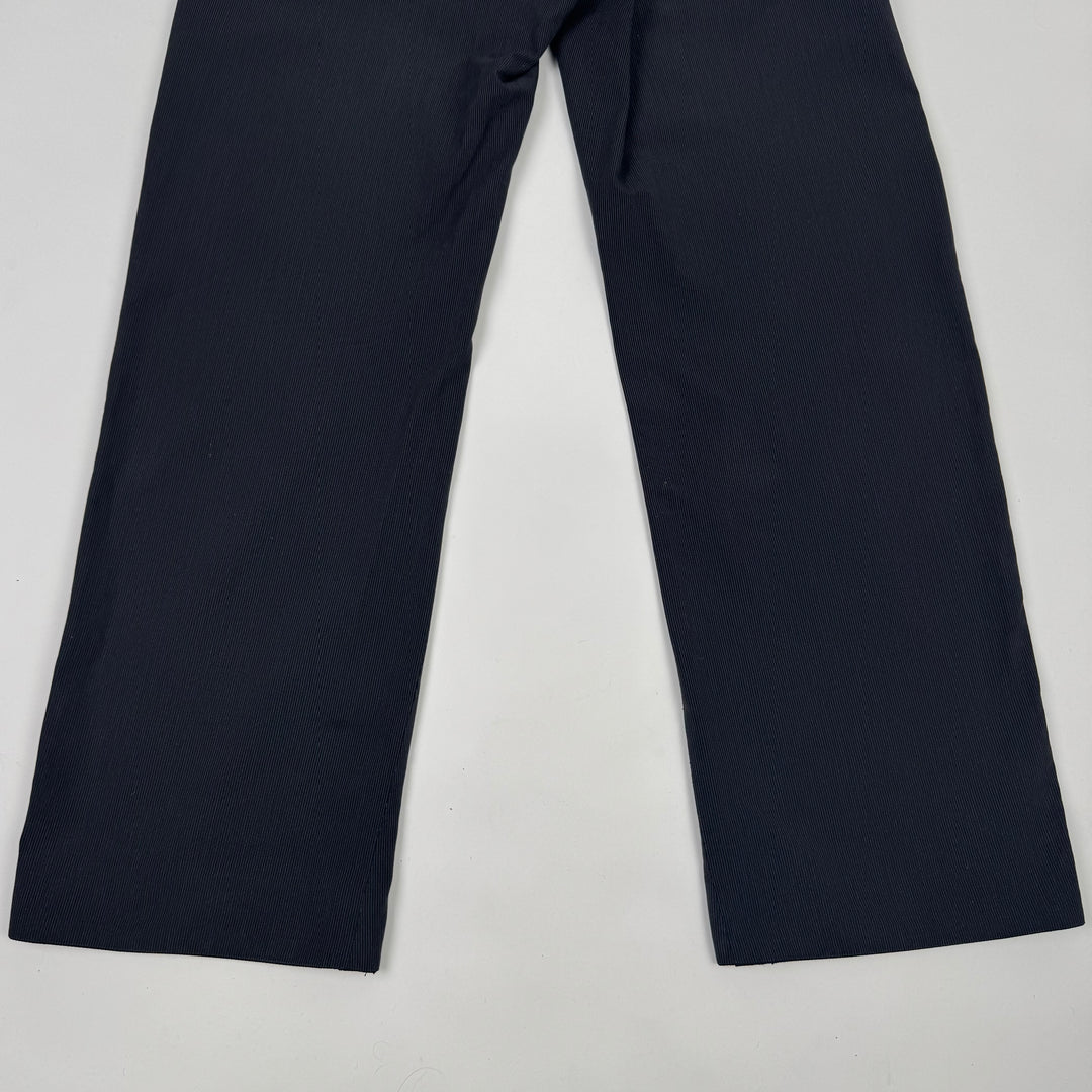 SS2001 Martin Margiela Dark Gray Pinstripe Cotton Wide Relaxed Pants