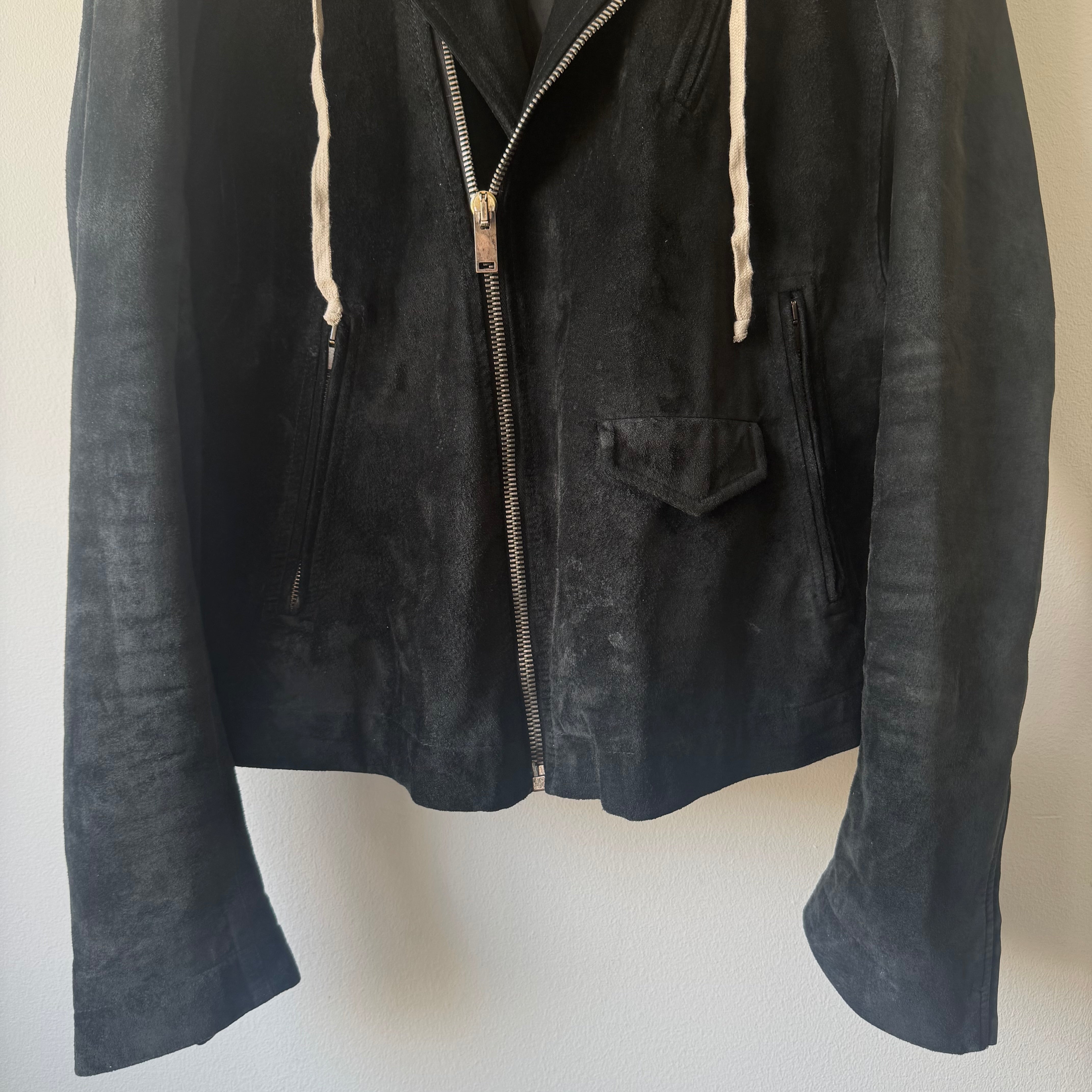 Rick Owens FW13 Hooded Stooges Suede Leather Jacket – Recollected