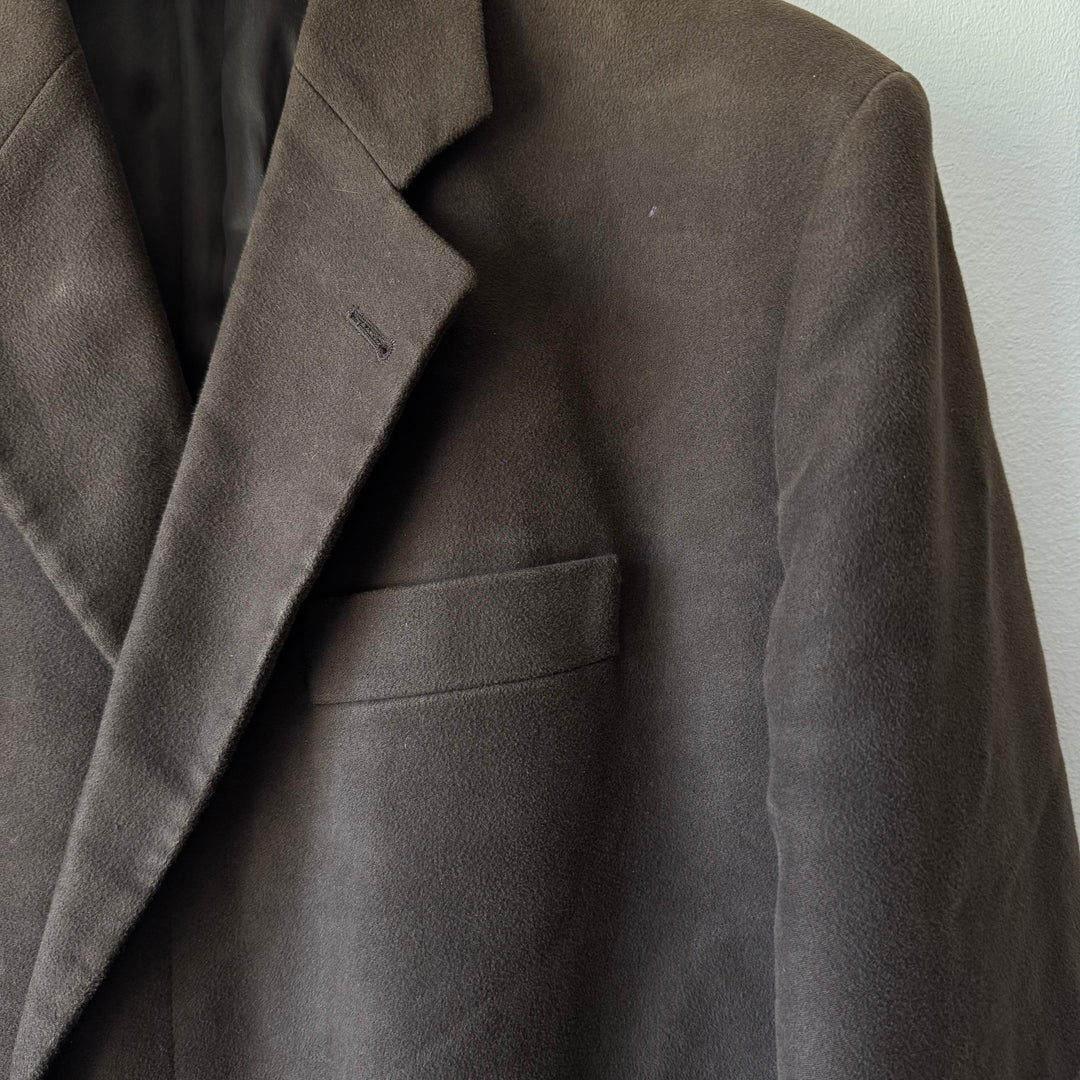 Helmut Lang 1990’s Brown Moleskin Button-Up Overcoat