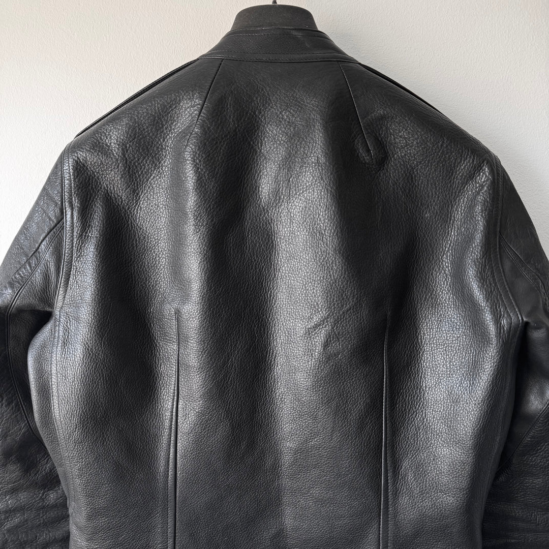 Rick Owens SS2016 Black Heavy Calf Leather Safari Moto Biker Jacket