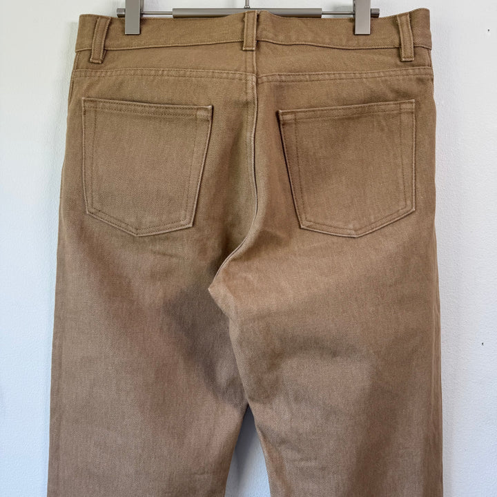 Helmut Lang 2000 Caramel Brown Classic Cut Raw Denim