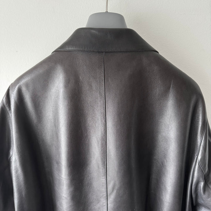 Prada Mainline Long Leather Overcoat