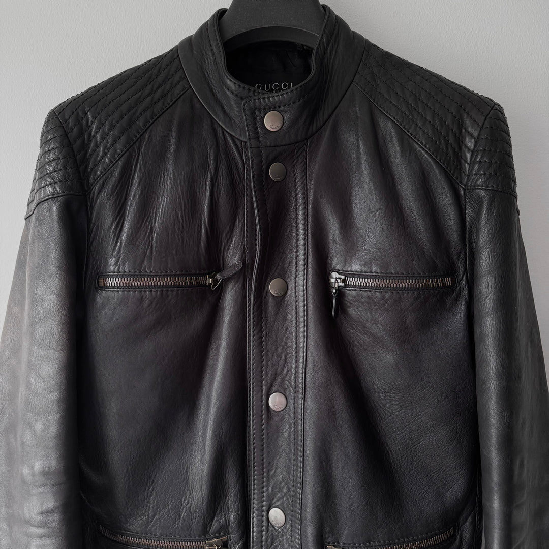 Gucci 2000's Moto Biker Nappa Leather Jacket