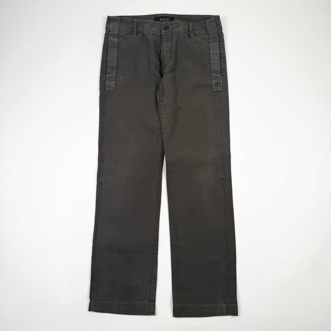Gucci By Tom Ford SS2003 Olive Green Relaxed Straight Military Pants