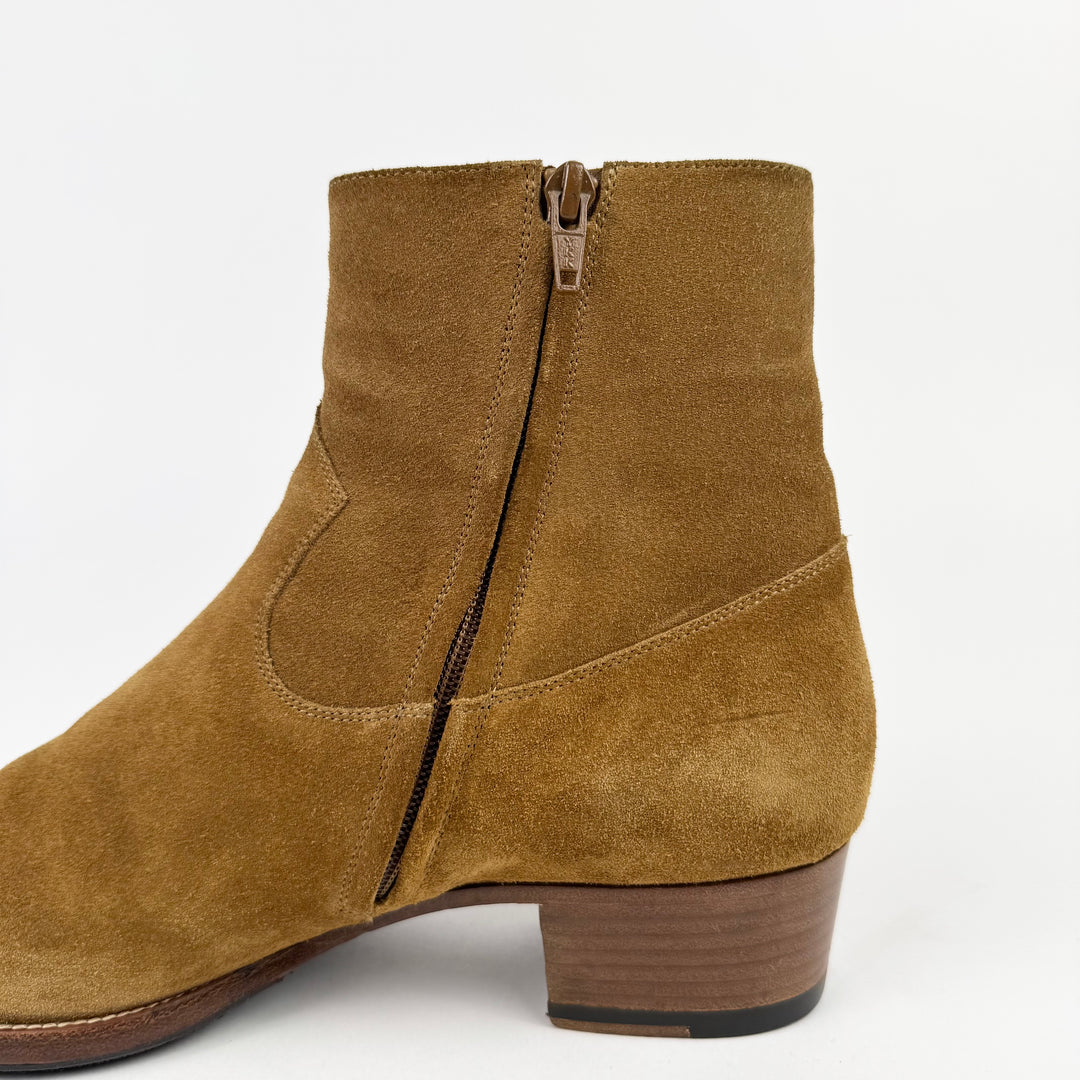 Saint Laurent SS2015 Psych Rock Brown Suede Star Wyatt Boots