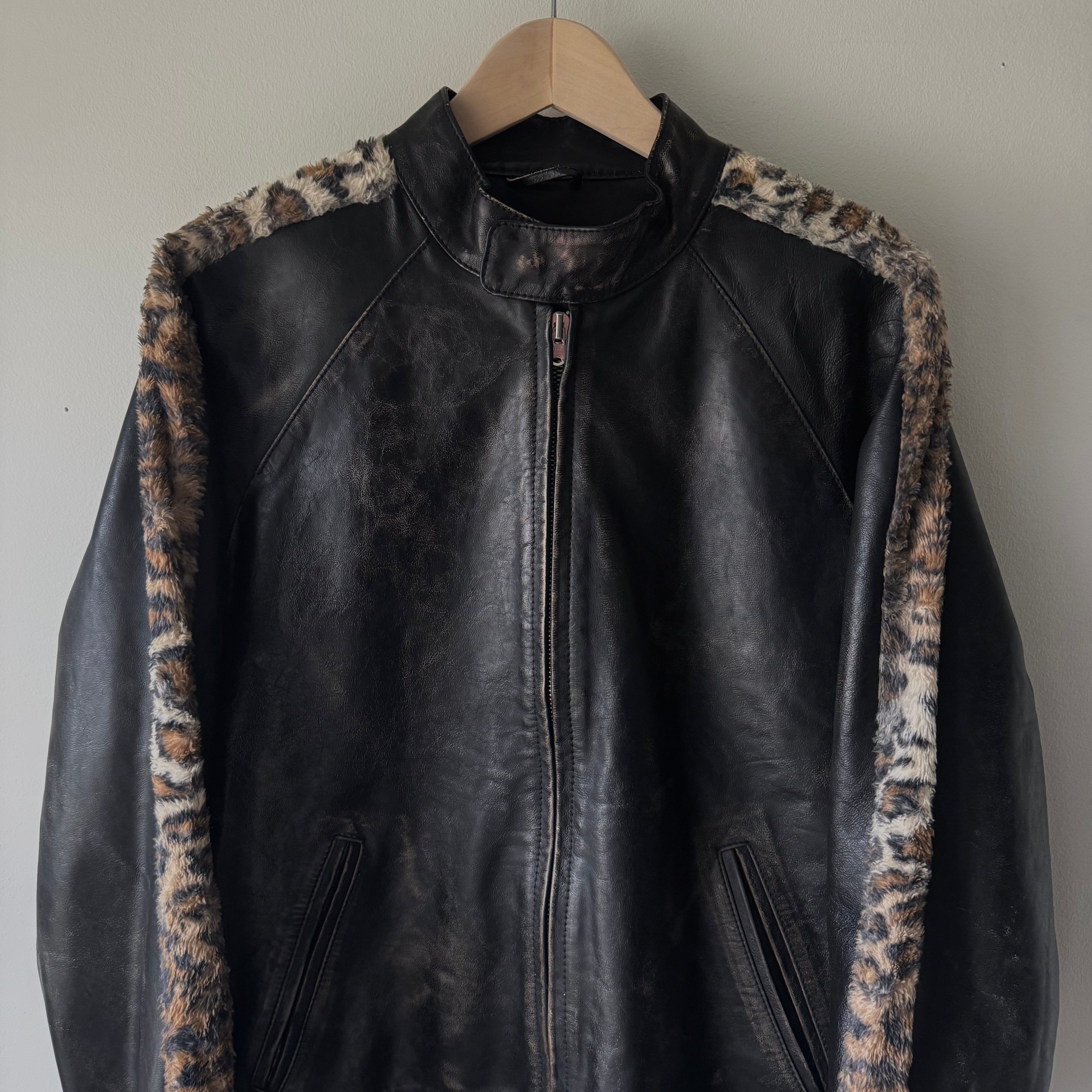 AW2006 Martin Margiela Leopard Café Racer Leather Jacket