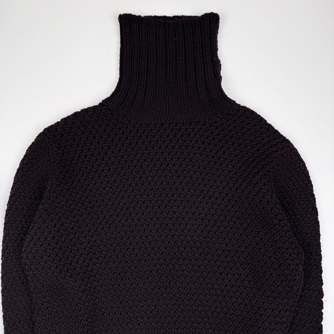 Gucci By Tom Ford Brown Chunky Wool Knit Turtleneck Sweater