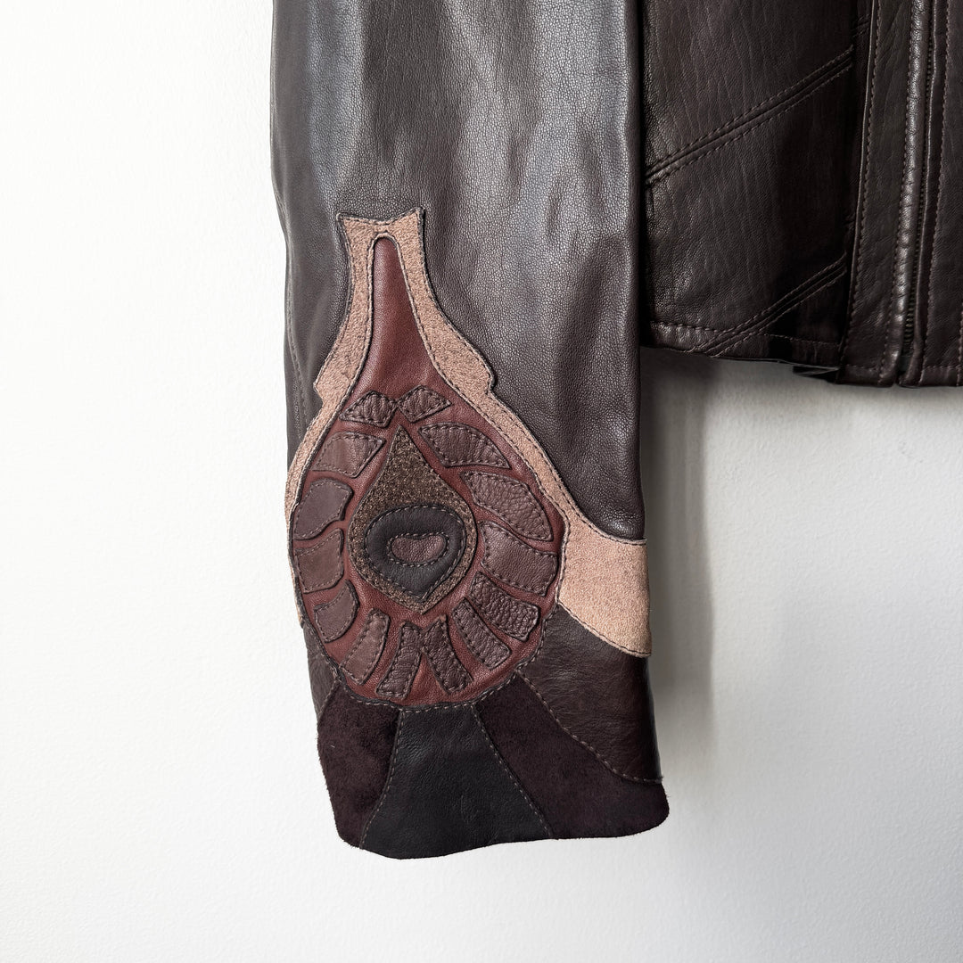 Gucci By Tom Ford SS2004 Brown Patchwork Western Leather Jacket