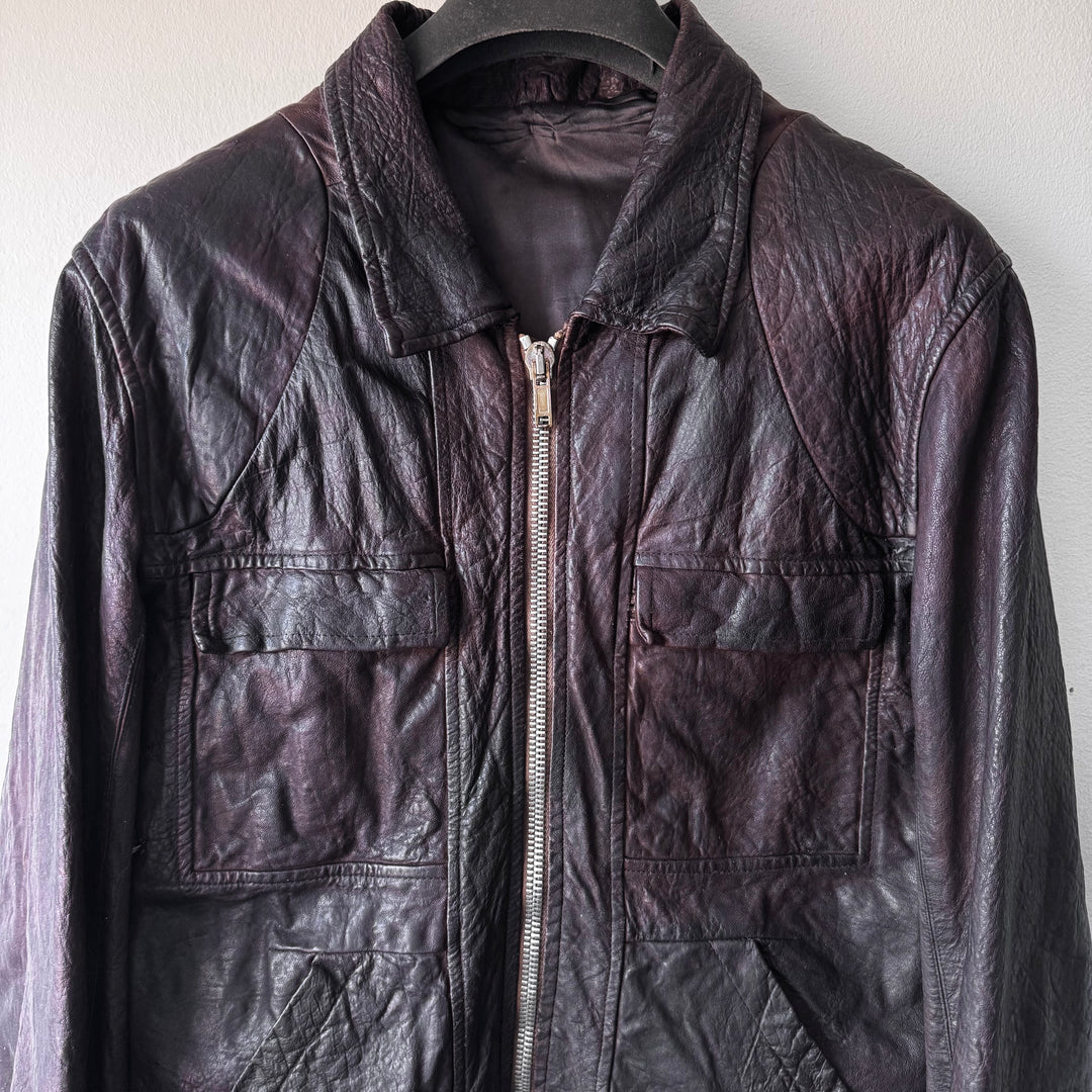 Rick Owens FW2008 Dust Hammered Lamb Leather Bruiser Jacket