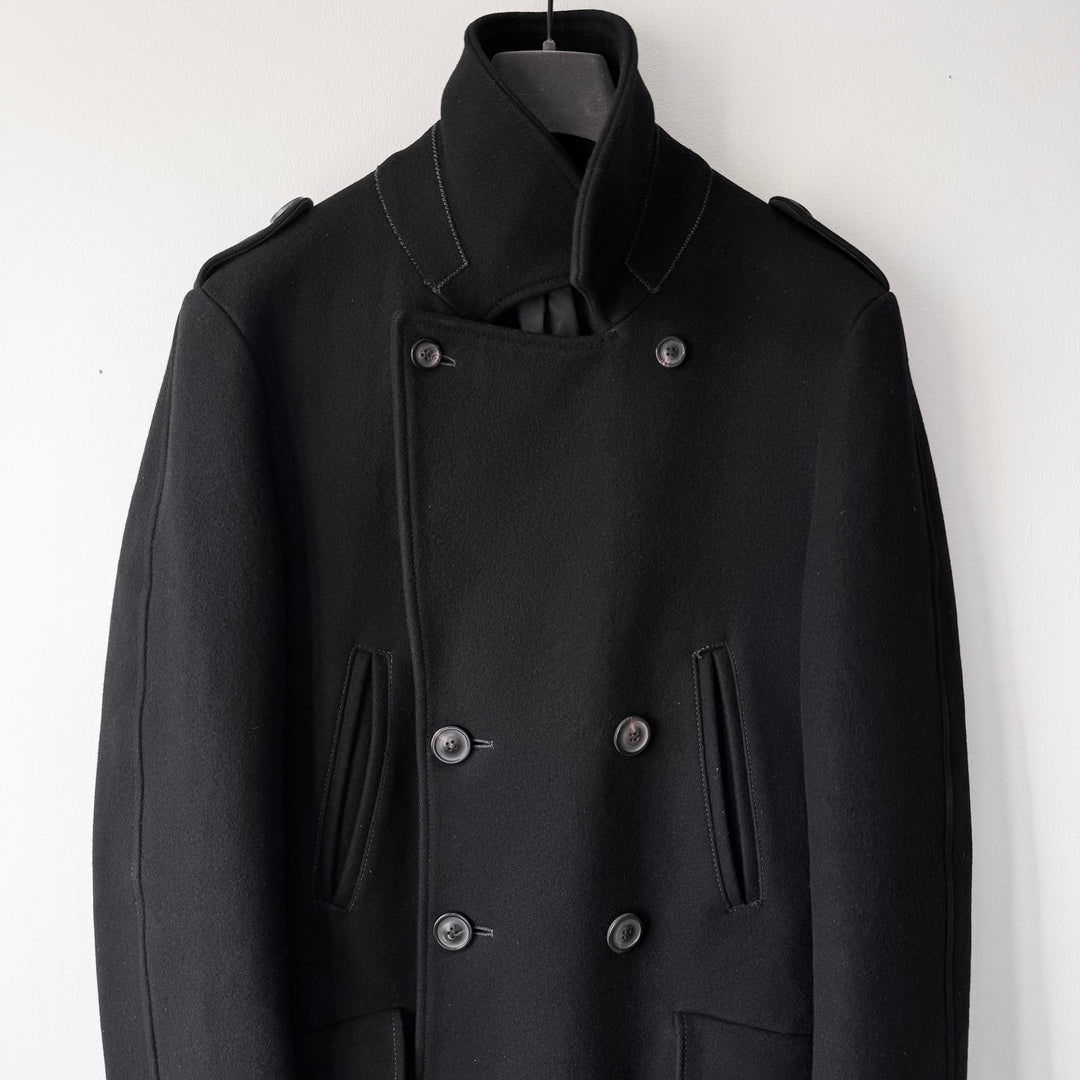 AW2006 Martin Margiela Black Wool Double Breasted Officer Army Coat
