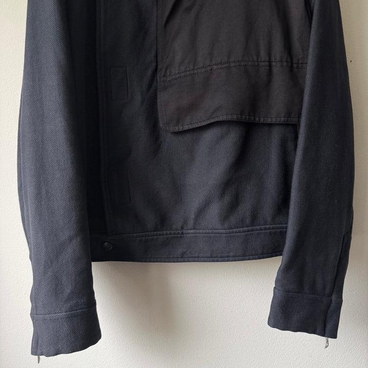 Dries Van Noten SS2013 Navy Cotton Velcro Cropped Café Racer Jacket